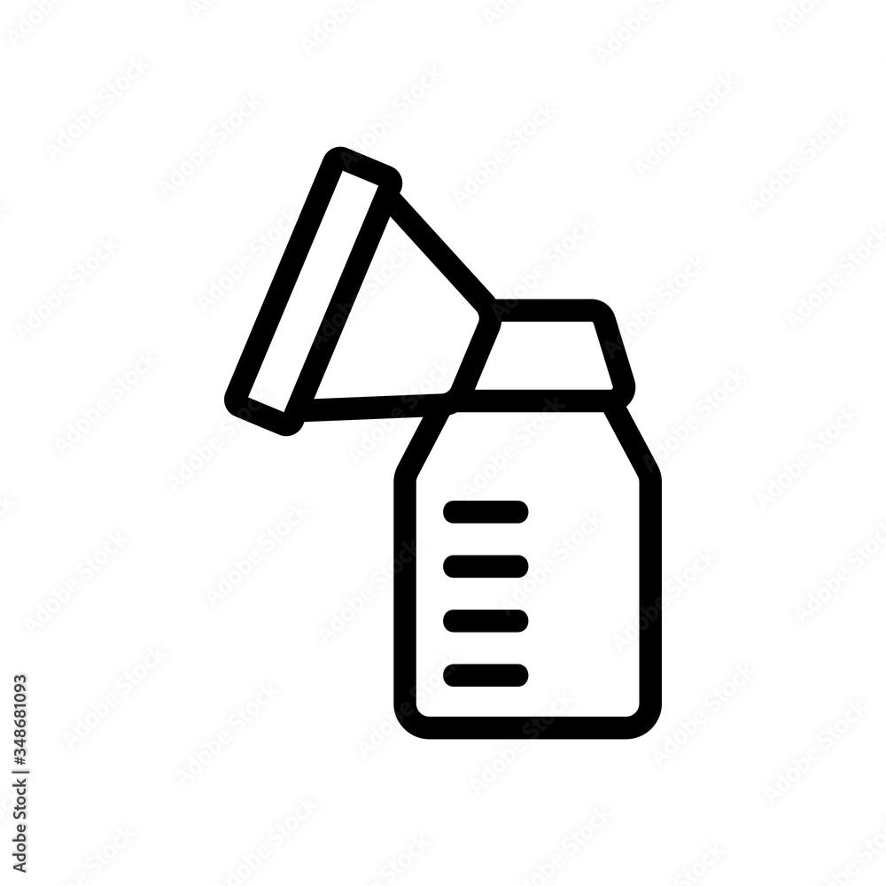 Poster mechanical suction cup with measuring bottle icon vector. mechanical suction cup with measuring bott
