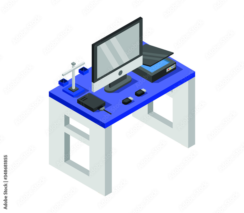 Poster isometric desk