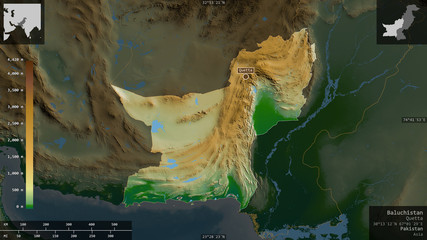 Baluchistan, Pakistan - composition. Physical