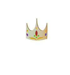 Golden crown with color stones