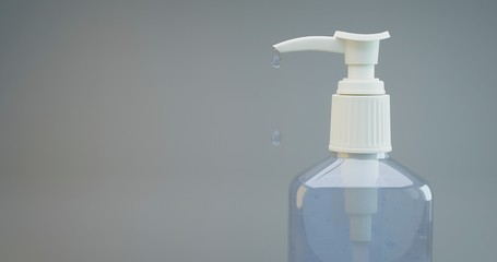 Sanitizer gel bottle on white background. 3D illustration.