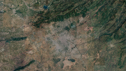 F.C.T., Pakistan - outlined. Satellite