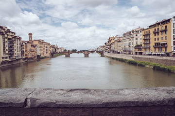 Obraz premium The cities are empty. Spot of an empty Florence city centre, Italy during Coronavirus Covid-19 quarantine. Florence, Italy. April 30, 2020.