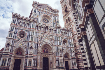 Fototapeta premium The cities are empty. Spot of an empty Florence city centre, Italy during Coronavirus Covid-19 quarantine. Florence, Italy. April 30, 2020.