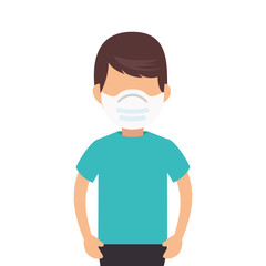man using face mask isolated icon vector illustration design