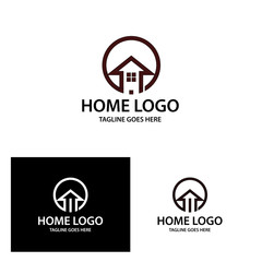 Home logo design template. Vector illustration