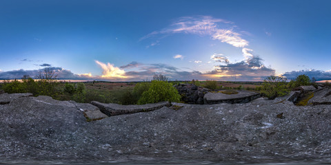 full seamless spherical hdri panorama 360 degrees angle view near abandoned fortress of First World...