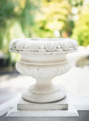 stone vase in the garden