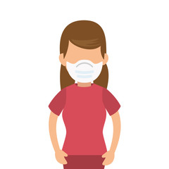 woman using face mask isolated icon vector illustration design