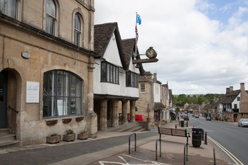 The High Street in Burford in Oxfordshire, UK