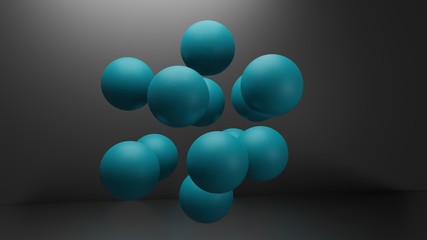Blue balloons background. 3D illustration wallpaper