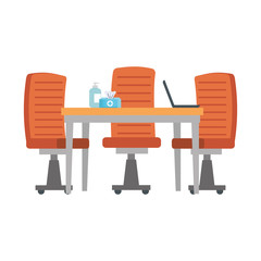 scene of workplace for meeting vector illustration design