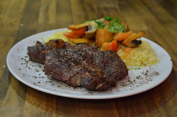 meat steak shish kebeb tahini