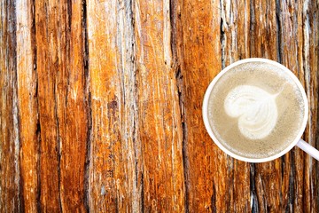 3d rendering of coffee with nice flower foam on the table