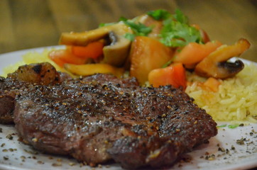 meat steak shish kebeb tahini