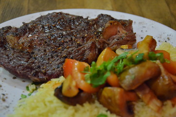 meat steak shish kebeb tahini