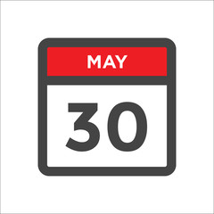 May 30 calendar icon w day of month