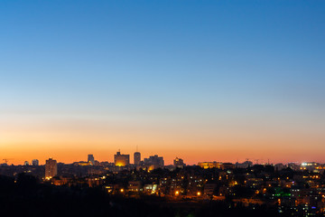 Jerusalem Skyline at Sunset - The Holy Land