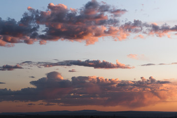 Colorful clouds during a sunset. 