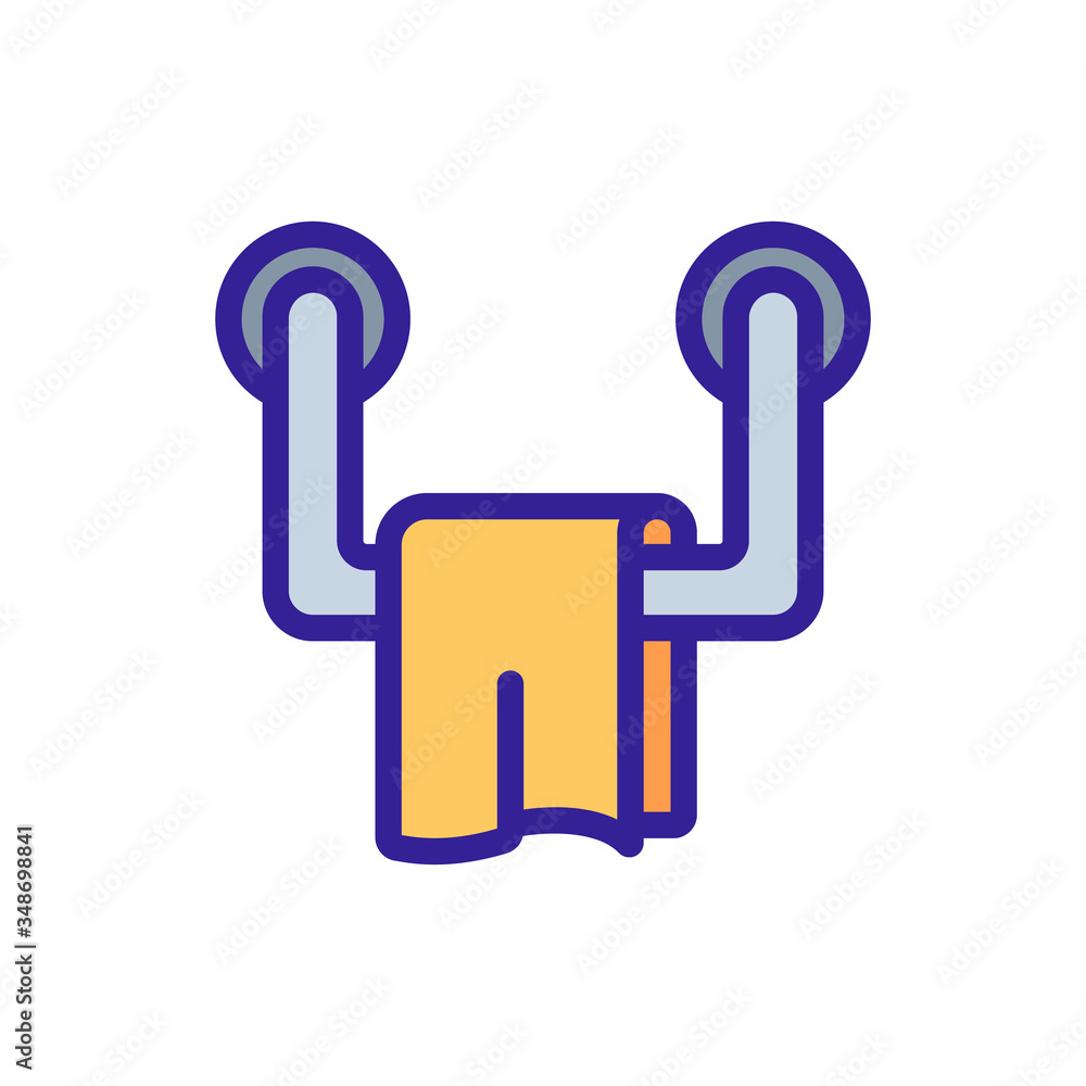 Poster towel rail bracket with towel icon vector. towel rail bracket with towel sign. color symbol illustra