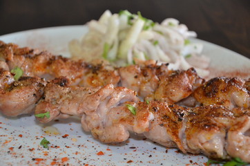 meat steak shish kebeb tahini