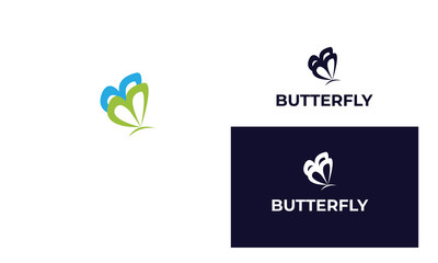 Colorful butterfly logo with modern style can be used for business, spa, fashion, cosmetics, salon, health care, In design with a monarch, wings, Papilio, given black and white color, vector EPS 10