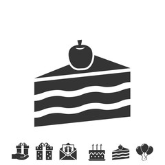 cake with cherry icon vector illustration design