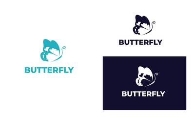 Colorful butterfly logo with modern style can be used for business, spa, fashion, cosmetics, salon, health care, In design with a monarch, wings, Papilio, given black and white color, vector EPS 10