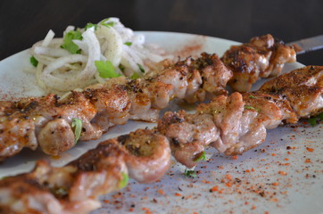 meat steak shish kebeb tahini