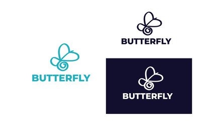 Colorful butterfly logo with modern style can be used for business, spa, fashion, cosmetics, salon, health care, In design with a monarch, wings, Papilio, given black and white color, vector EPS 10