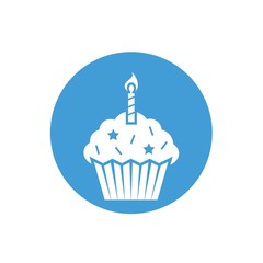 birthday cupcake icon vector illustration design