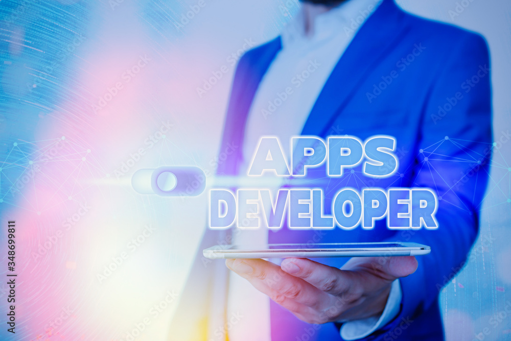 Poster handwriting text apps developer. conceptual photo graphic artist software programmer and analyst exp