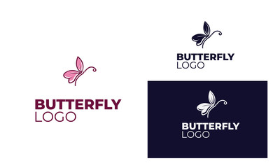 Colorful butterfly logo with modern style can be used for business, spa, fashion, cosmetics, salon, health care, In design with a monarch, wings, Papilio, given black and white color, vector EPS 10