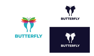 Colorful butterfly logo with modern style can be used for business, spa, fashion, cosmetics, salon, health care, In design with a monarch, wings, Papilio, given black and white color, vector EPS 10