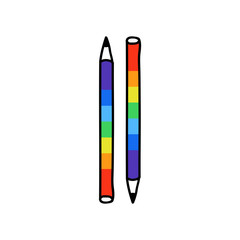 rainbow pencil doodle icon