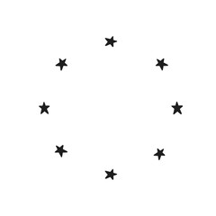 Circle of stars. Icon vector illustration. Vector doodle stars in doodle style. Signs of the stars. Constellations.