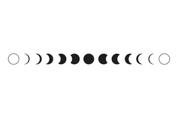 Moon phases. Vector illustration. Symbols of the moon.