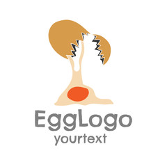 egg hand drawn logo design. funny icon
