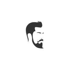 men beard and hair cut vector illustration design