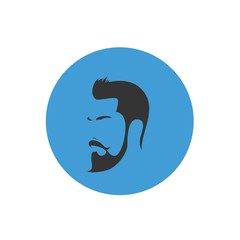 men beard and hair cut vector illustration design