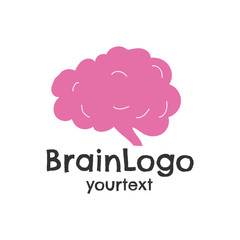 brain hand drawn logo design. funny icon