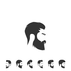 men beard and hair cut vector illustration design