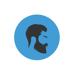 men beard and hair cut vector illustration design
