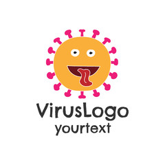 virus hand drawn logo design. funny icon