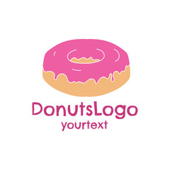 donuts hand drawn logo design. funny icon