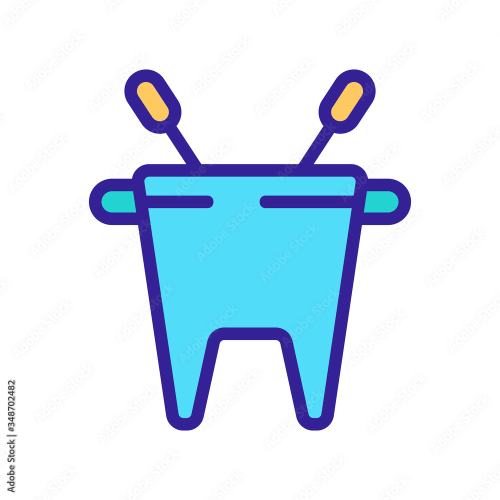 Aufkleber fondue for two with holders and skewers icon vector. fondue for two with holders and skewers sign. c