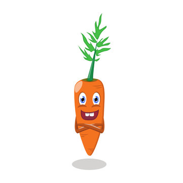 Cartoon carrot giving cross arms