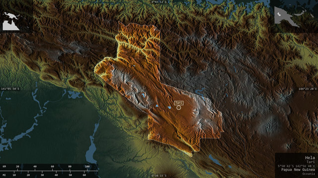 Hela, Papua New Guinea - composition. Relief