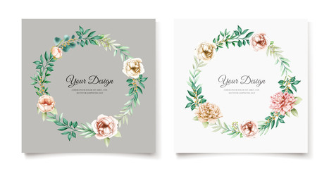 elegant peonies invitation card template