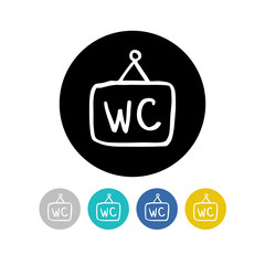 wc door sign doodle icon